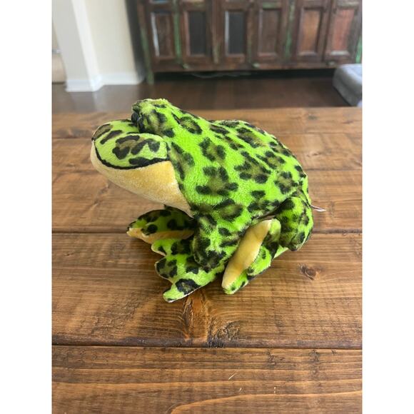 Ganz Webkinz 10” Plush Frog BullFrog Green Black Spots Stuffed Animal NO CODE - Picture 7 of 12